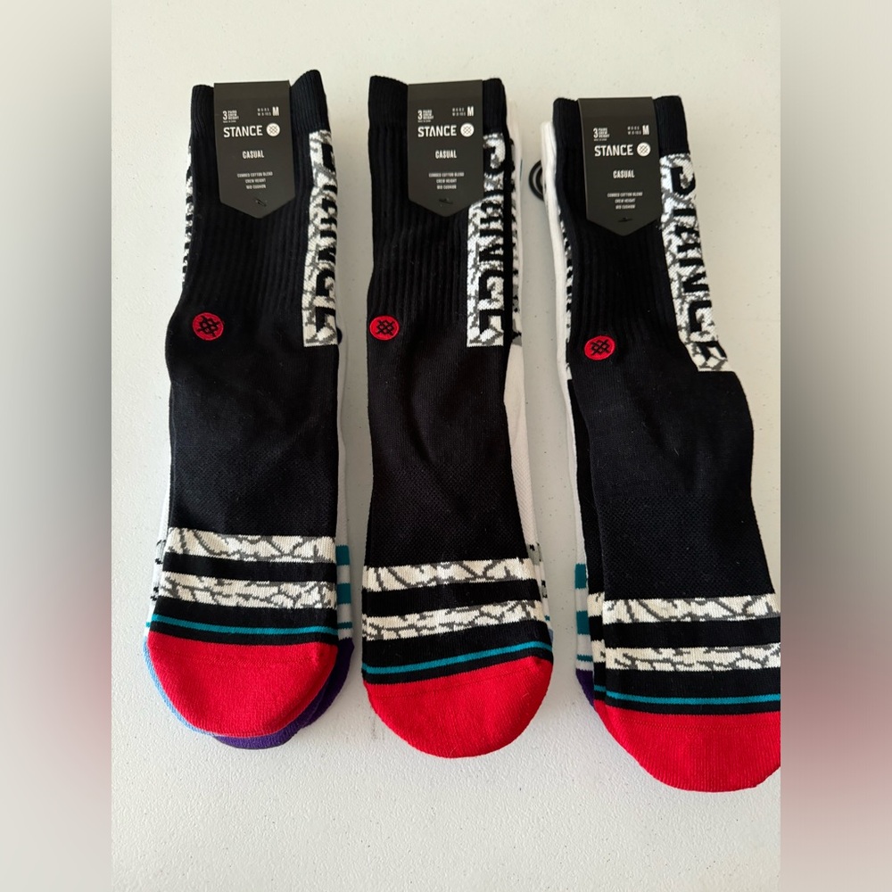 9 Pairs - Stance Casual Mid Cushioned Cotton Blend Crew Height Socks